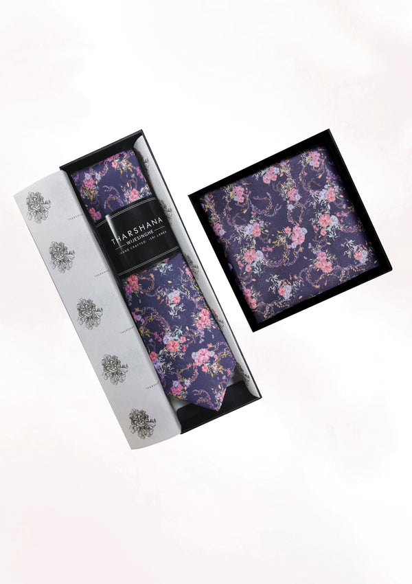 Hibiscus Sea Garden Tie & Pocket Sqaure