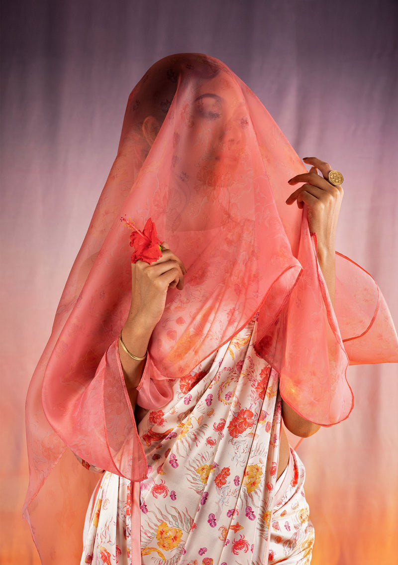 Blush Sea Garden Saree