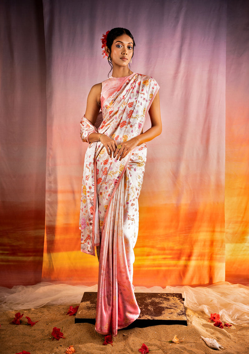 Blush Sea Garden Saree