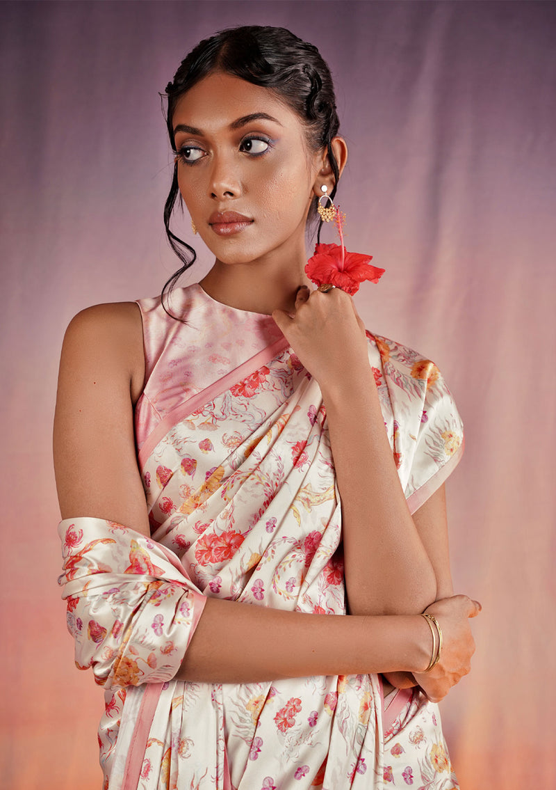 Blush Sea Garden Saree