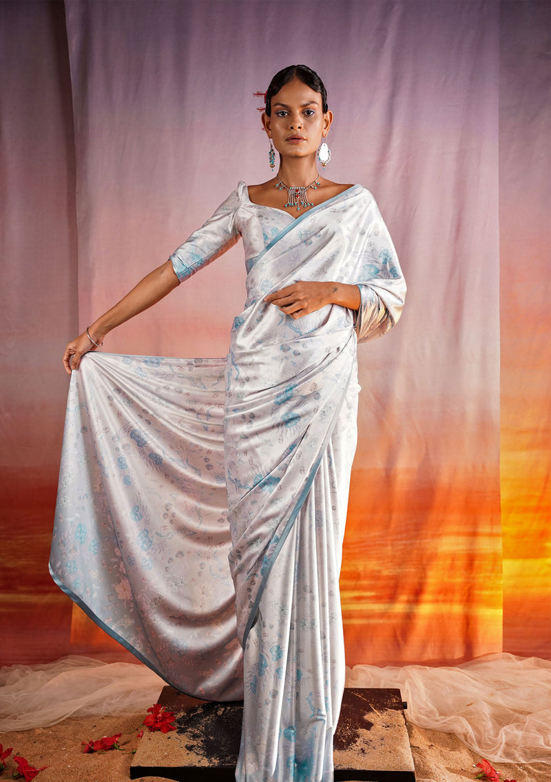 Blue Sea Garden Saree