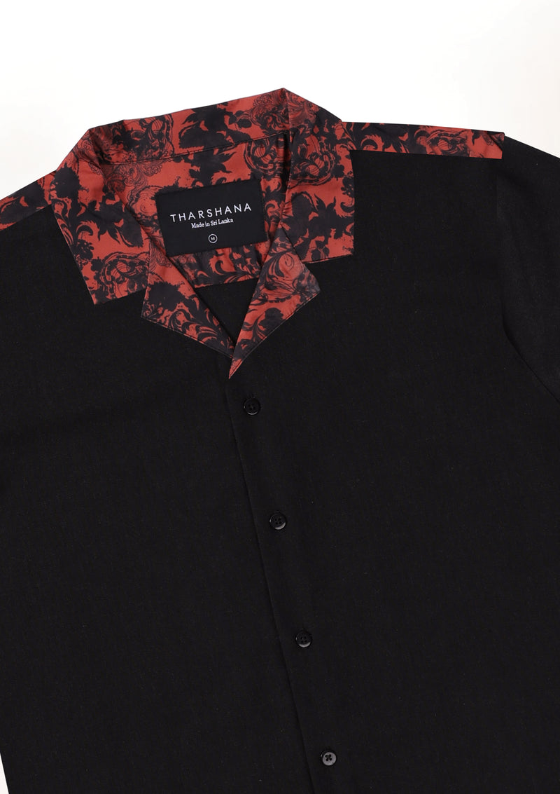 Black Rust Resort Collar Shirt