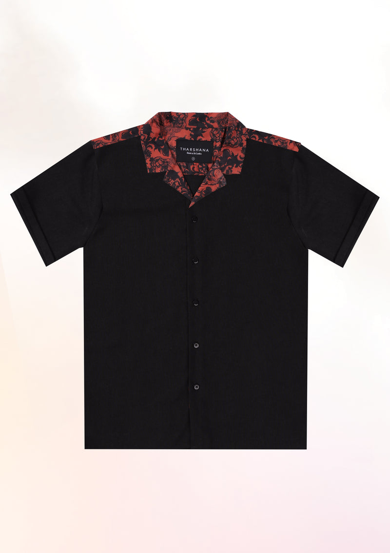 Black Rust Resort Collar Shirt