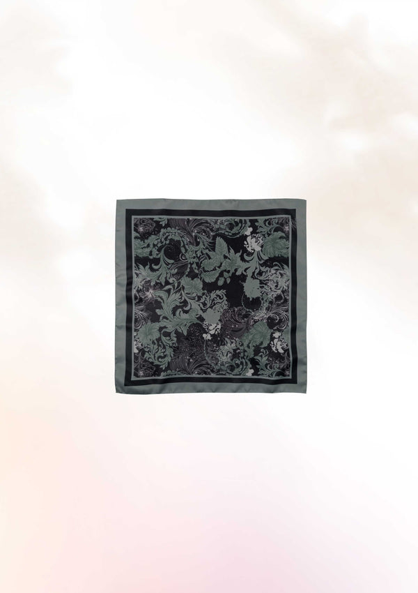 Black Hibiscus Pocket Square