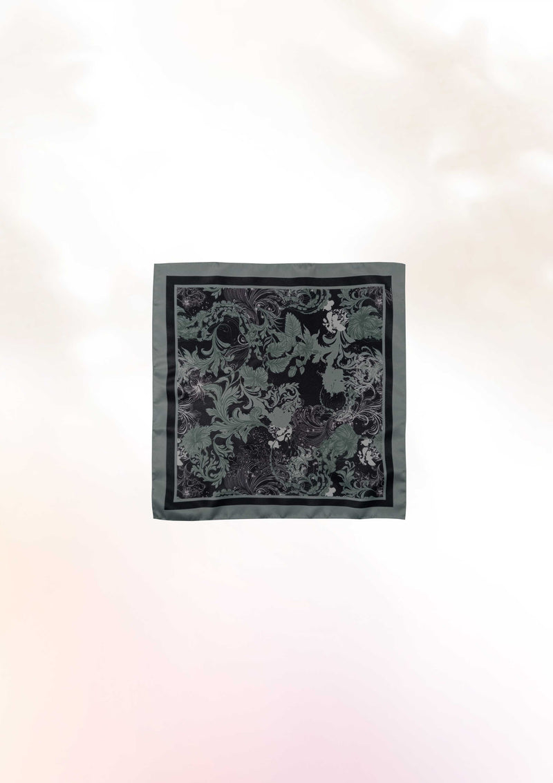 Black Hibiscus Pocket Square