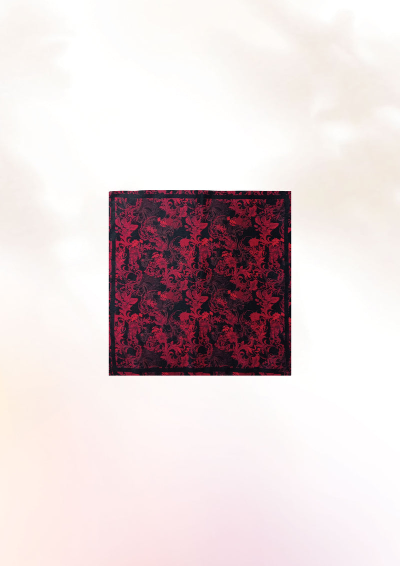 Crimson Hibiscus Pocket Square