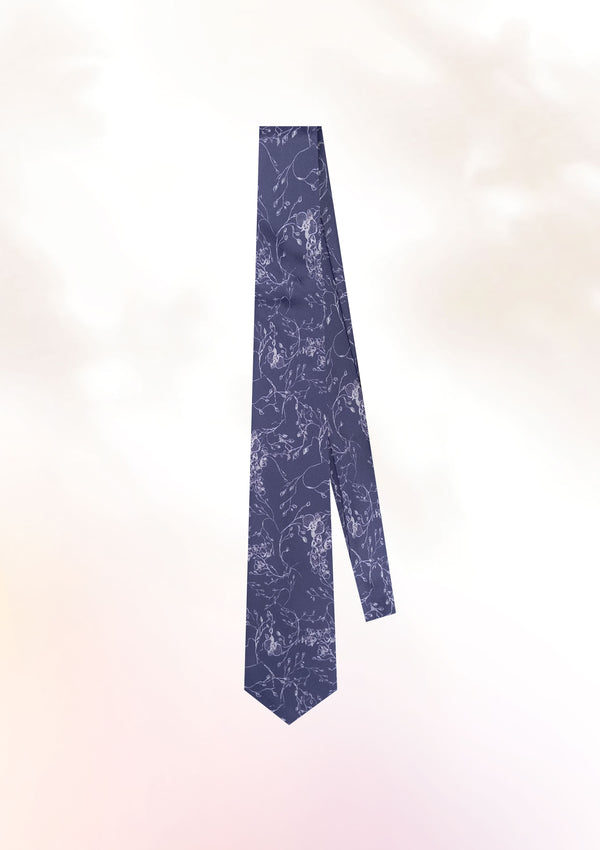 Hand Sketch Orchid Tie