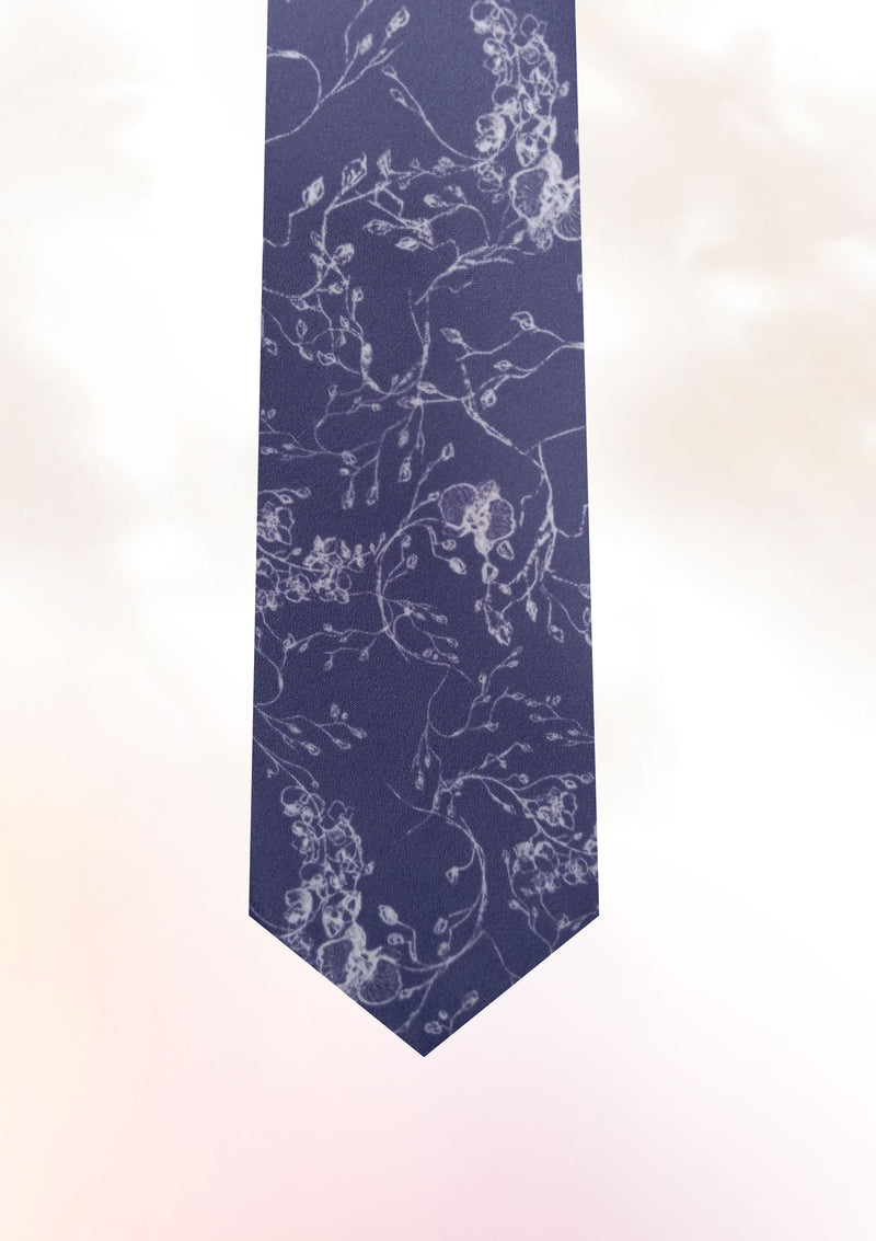 Hand Sketch Orchid Tie