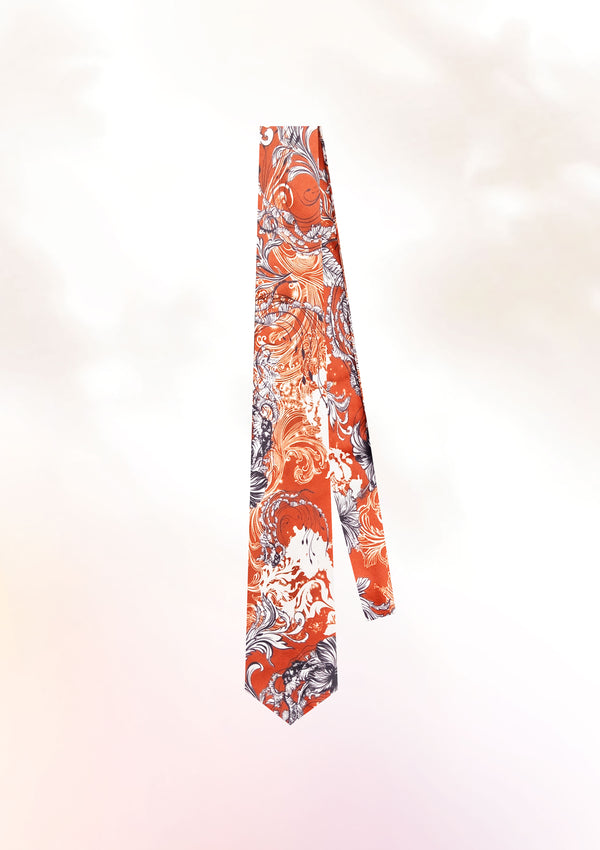 Hibiscus Jellyfish Orange Tie