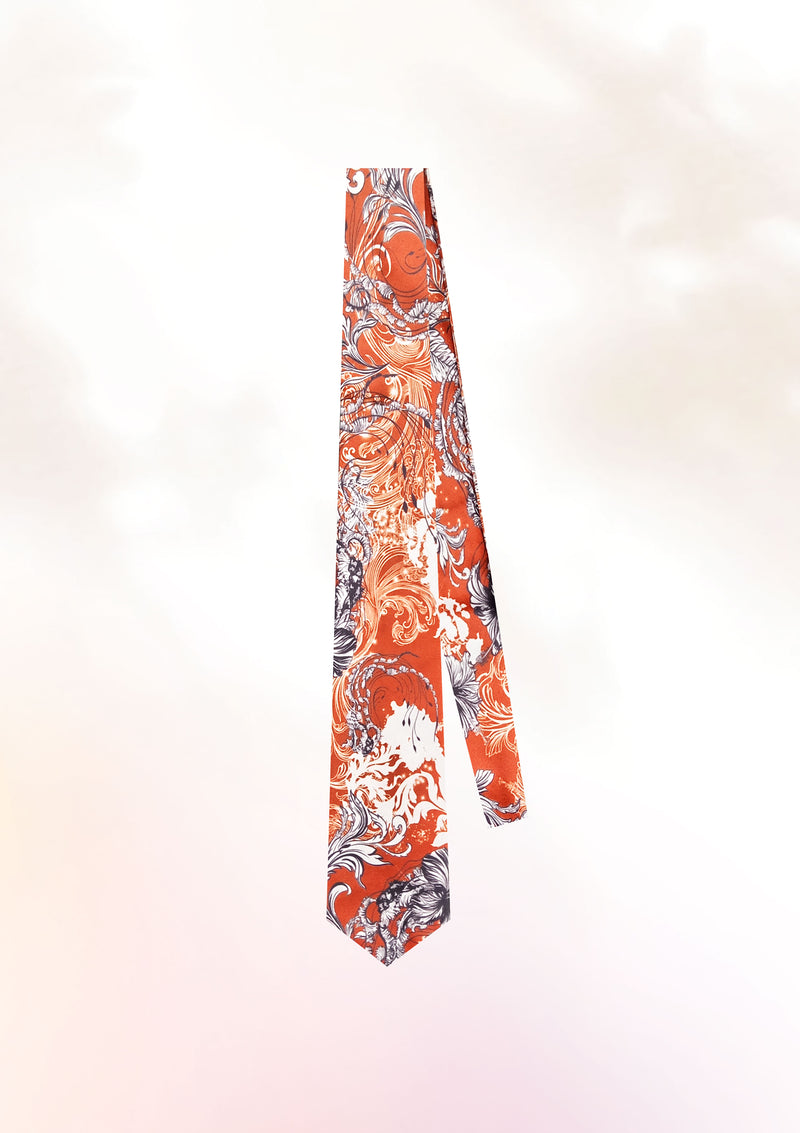 Hibiscus Jellyfish Orange Tie