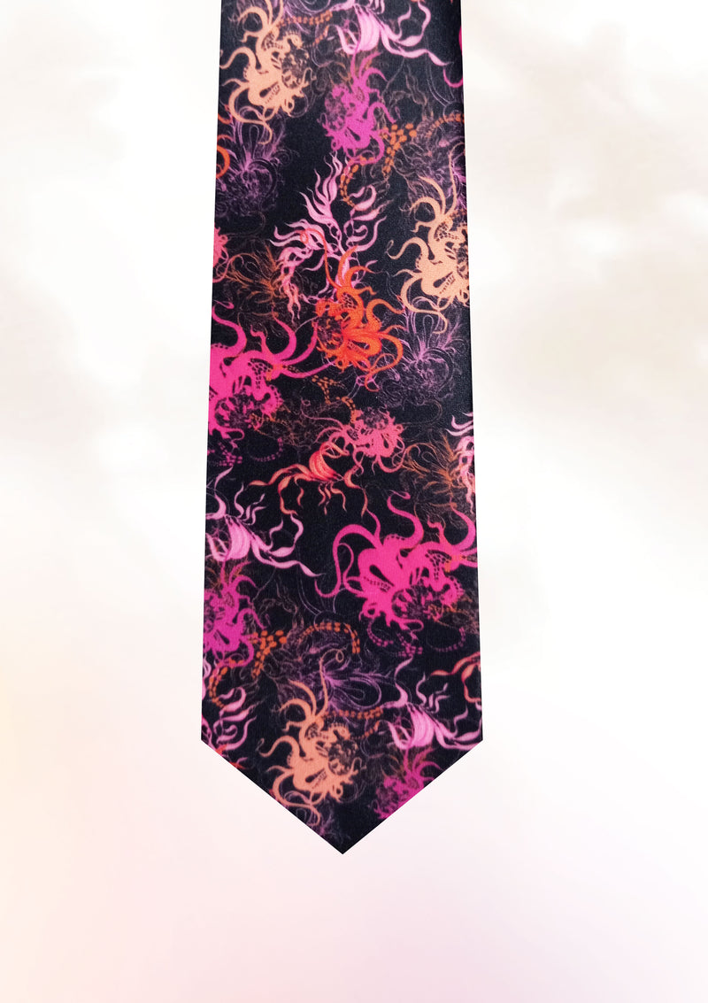 Abstract Chrysanthemum Octopus Tie