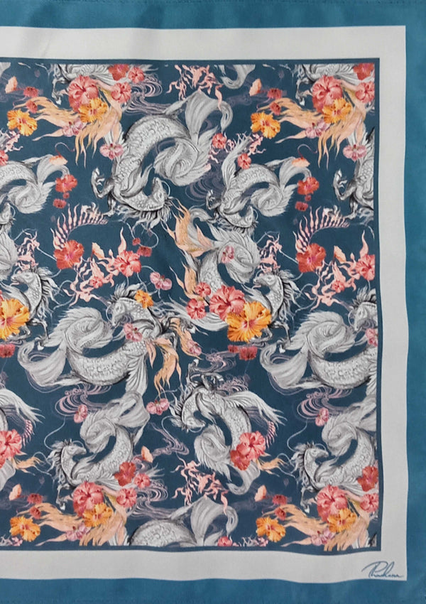 Whimsical Seahorse Pocket Square