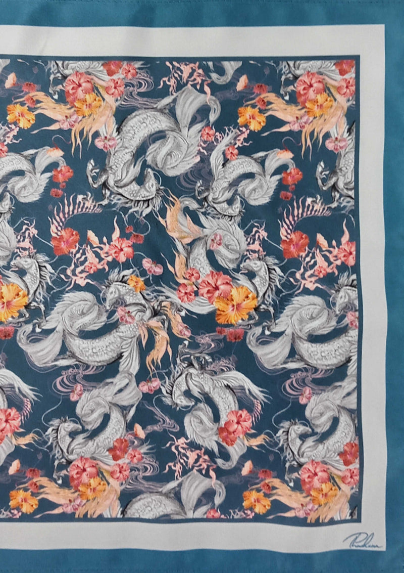 Whimsical Seahorse Pocket Square