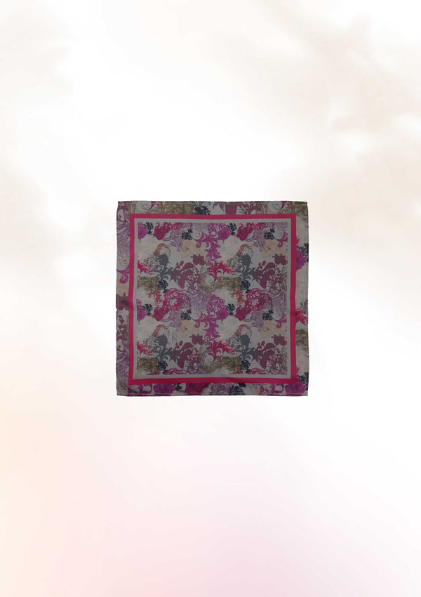 Hibiscus Jellyfish Fuchsia Pocket Square
