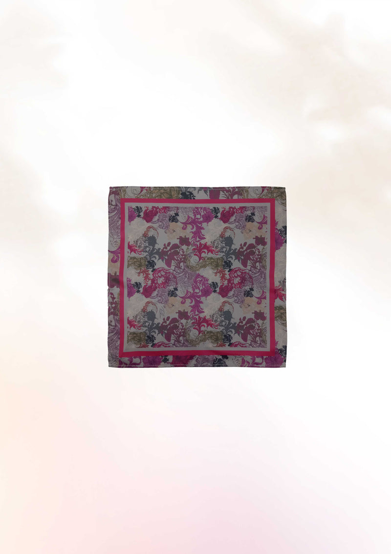 Hibiscus Jellyfish Fuchsia Pocket Square