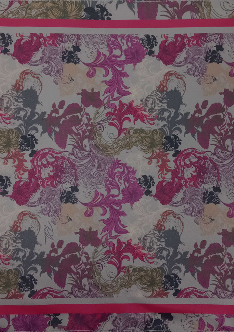 Hibiscus Jellyfish Fuchsia Pocket Square