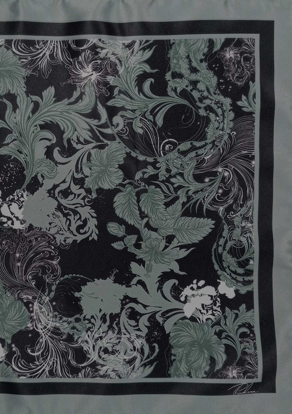 Black Hibiscus Pocket Square