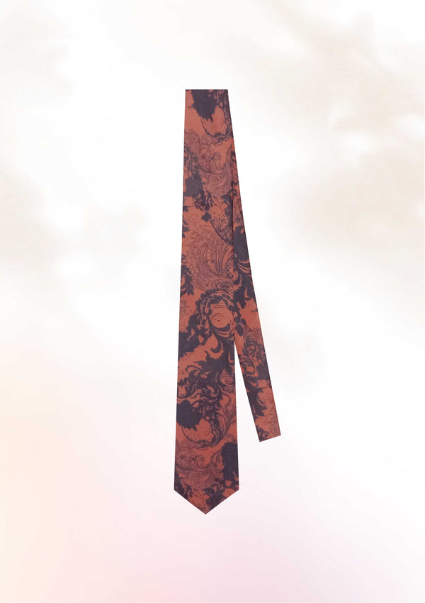 Burnt Orange Waveform Tie