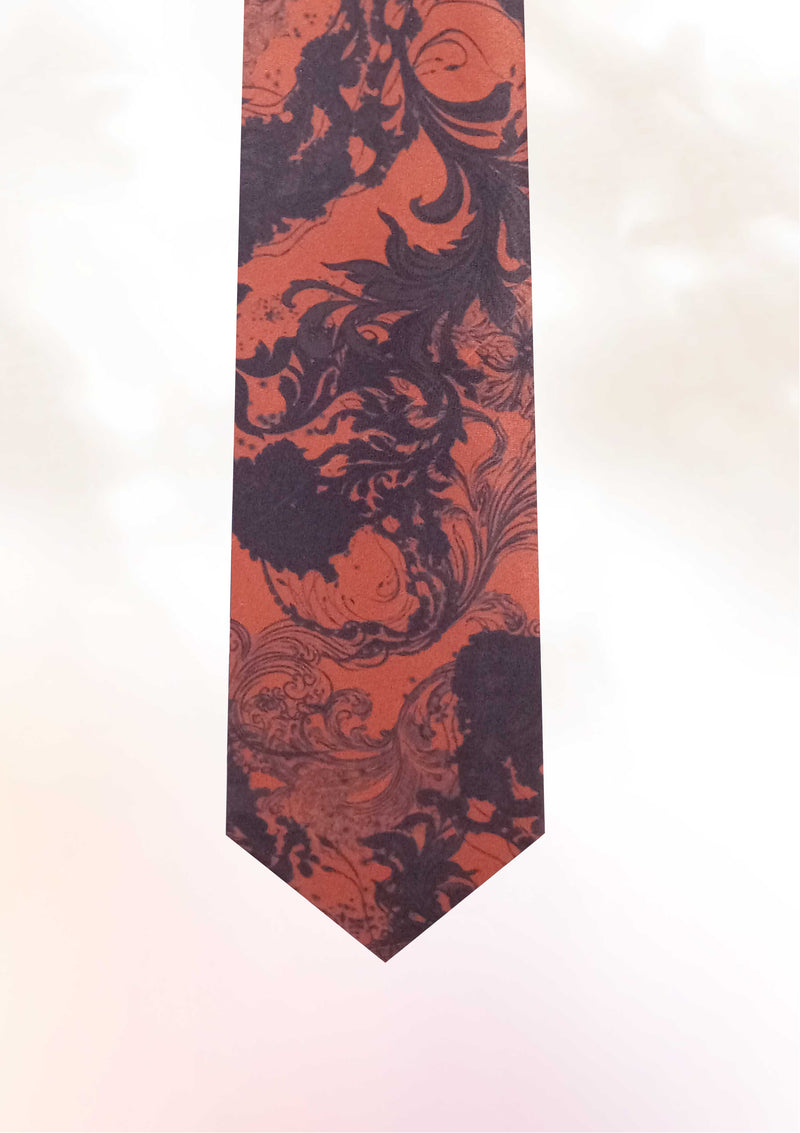 Burnt Orange Waveform Tie