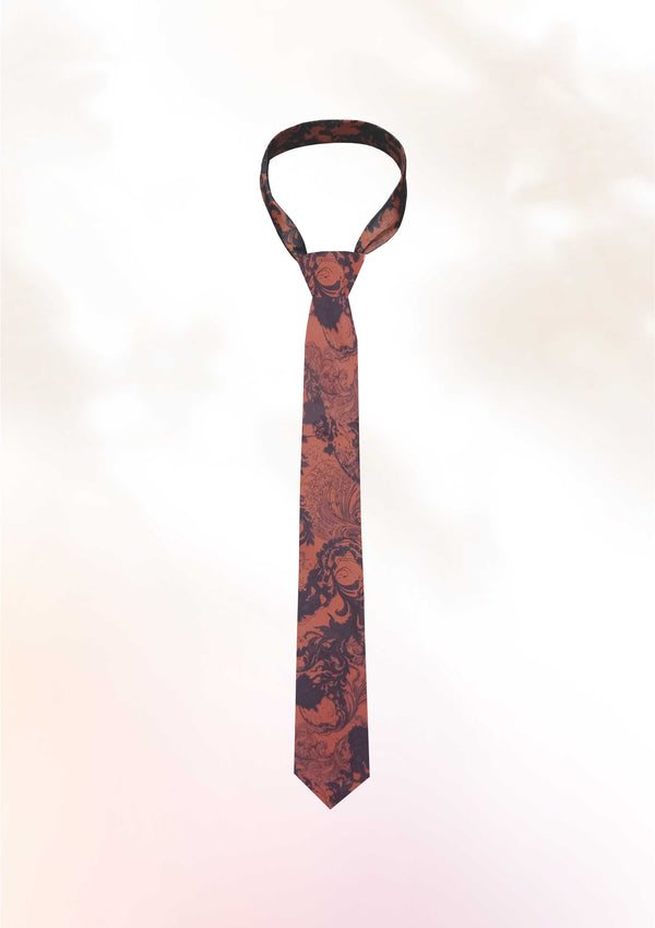 Burnt Orange Waveform Tie