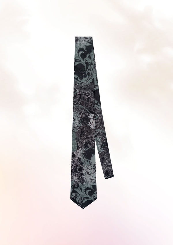 Black Hibiscus Ocean Tie