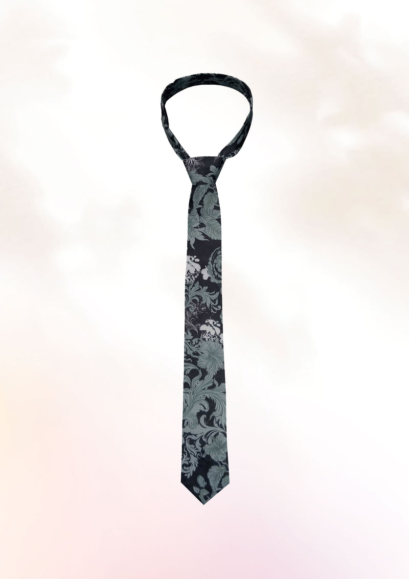 Black Hibiscus Ocean Tie