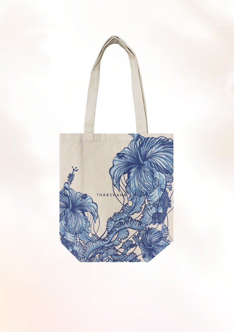 Sky blue Hibiscus Dream Tote