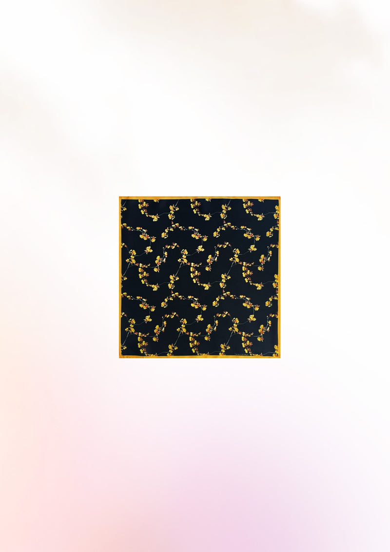 Black Kandyan orchid pocket square