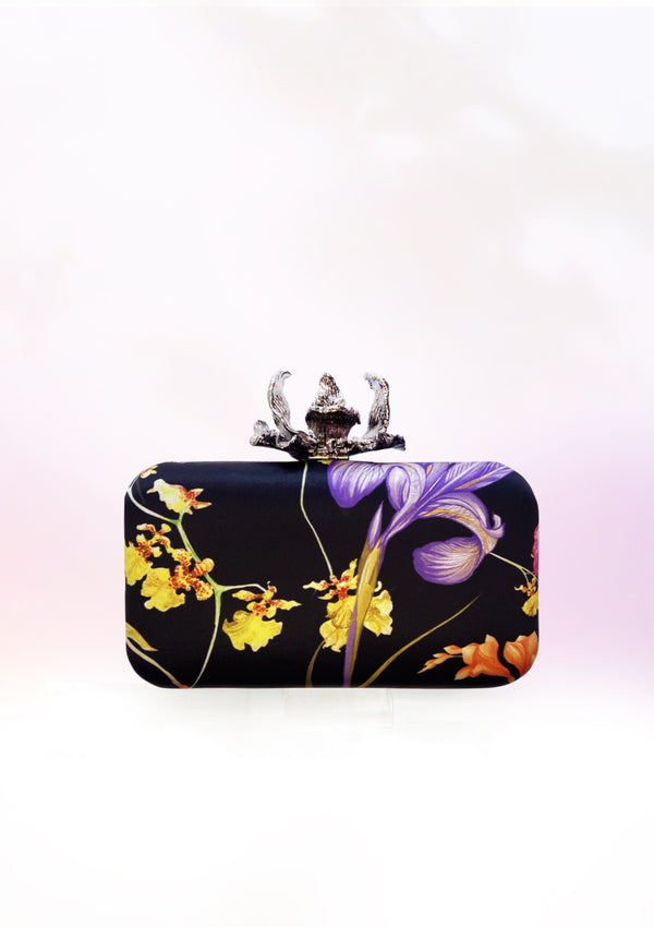 Silver Iris Garden Clutch