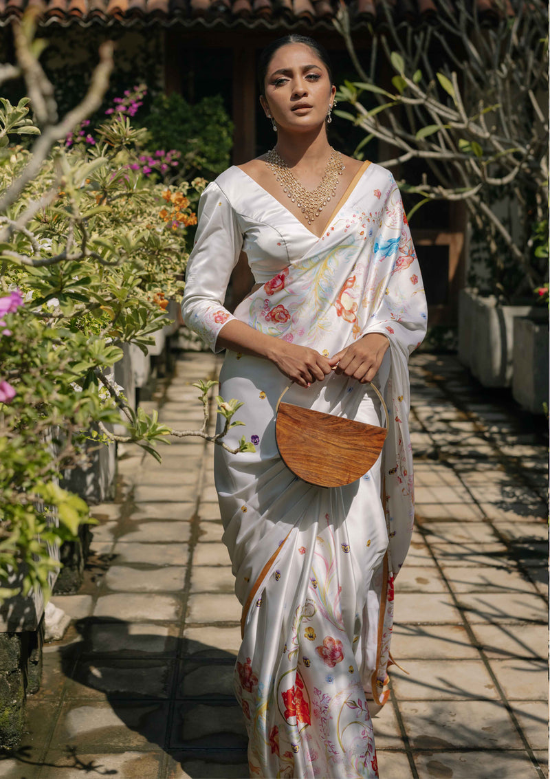 Ivory Hanthana Garden Saree