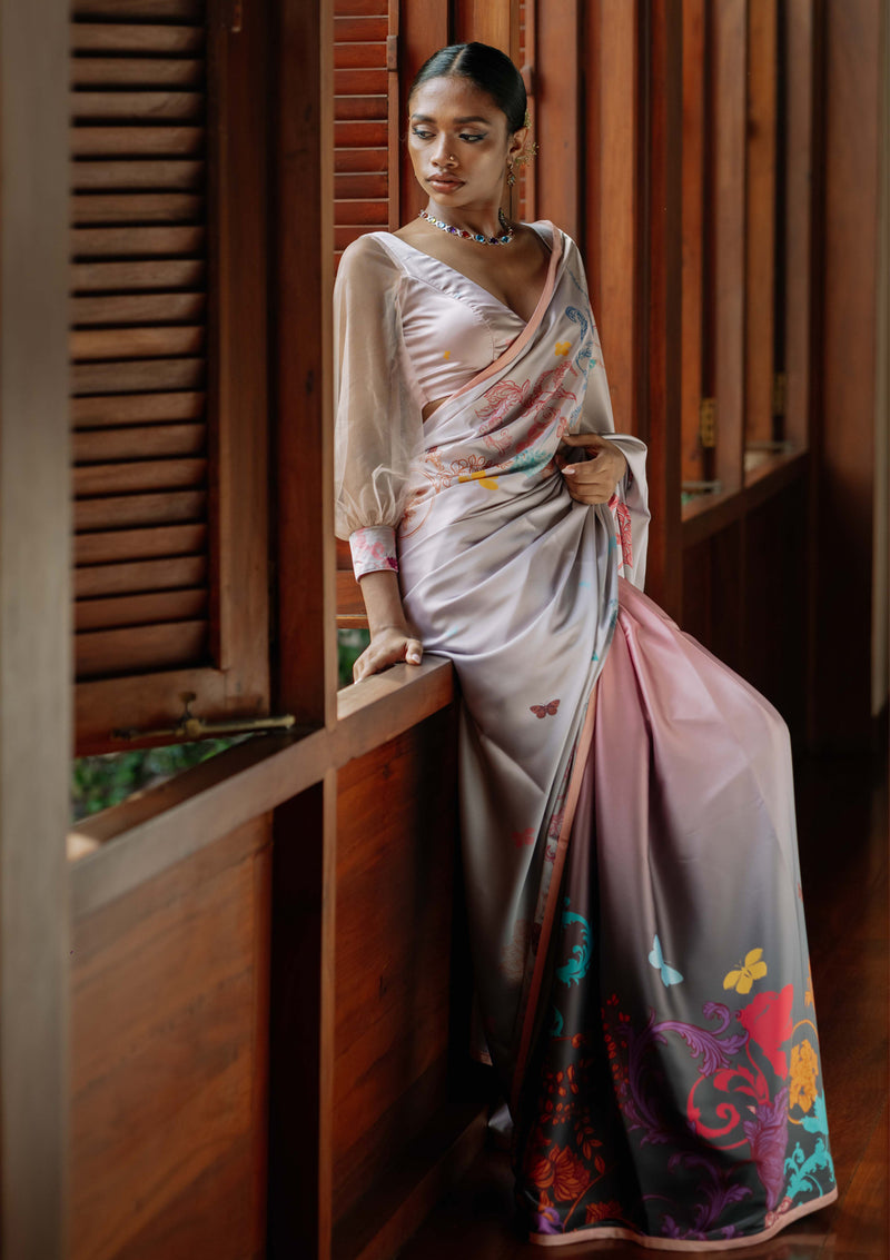 Baroque Ombre Tulip Saree